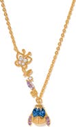 Girls Crew Disney Eeyore 18k Gold Plate Cubic Zirconia Pendant Necklace