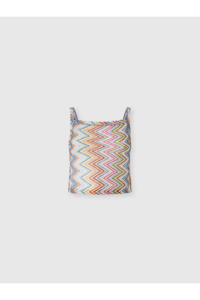Zig Zag Tulle Tank Top With Back Cut-out, Main, color, Multicoloured