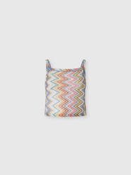 Missoni Zig Zag Tulle Tank Top With Back Cut-out