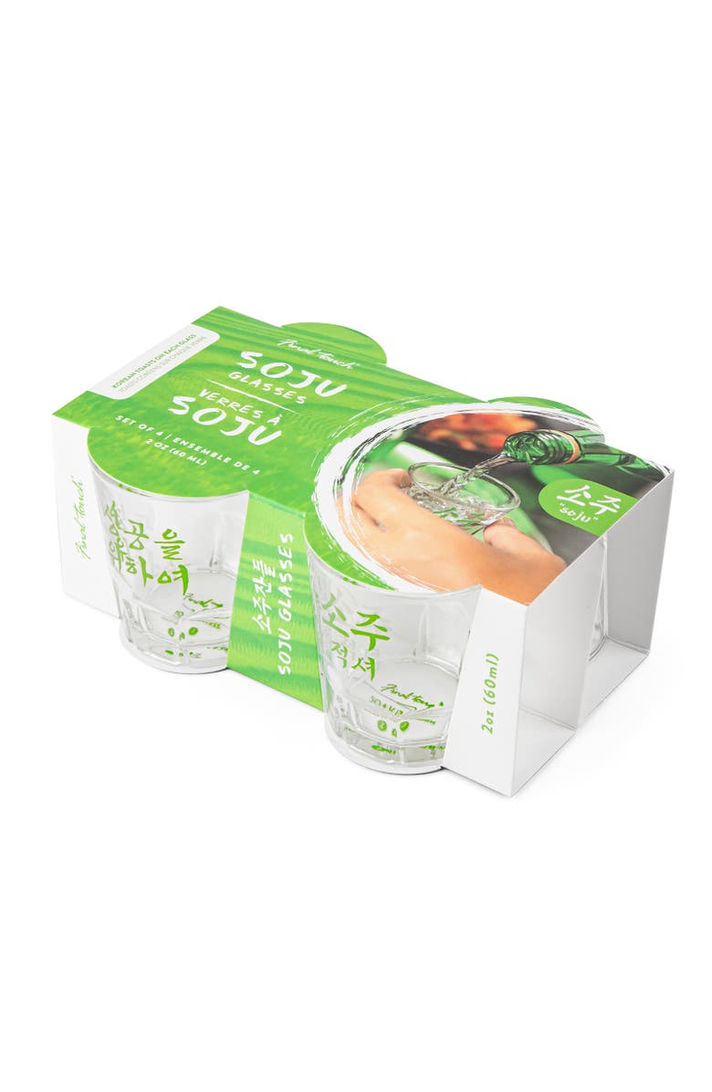 FINAL TOUCH Soju Glasses - Set of 4, Alternate, color, Clear