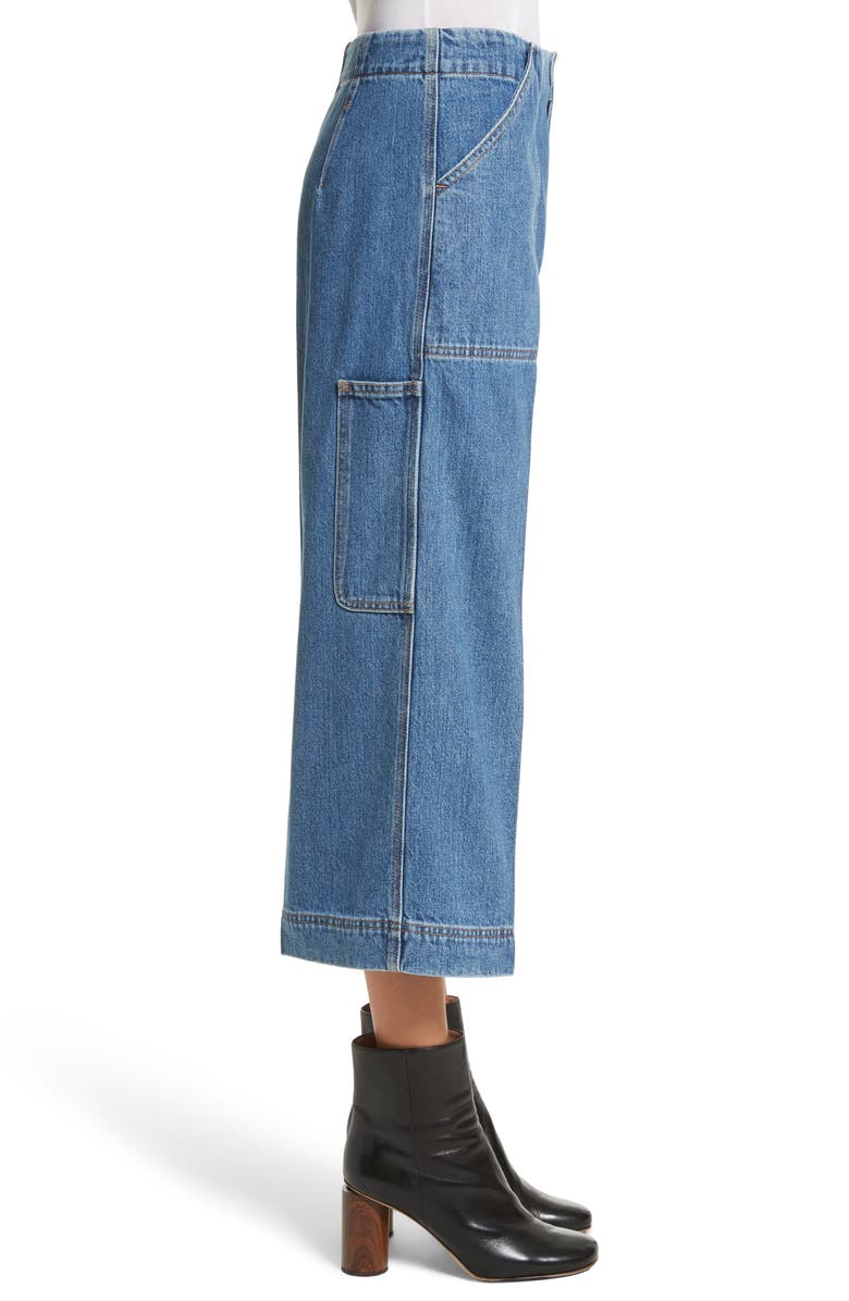Acne Studios Texa Wide Leg Crop Jeans, Alternate, color, 