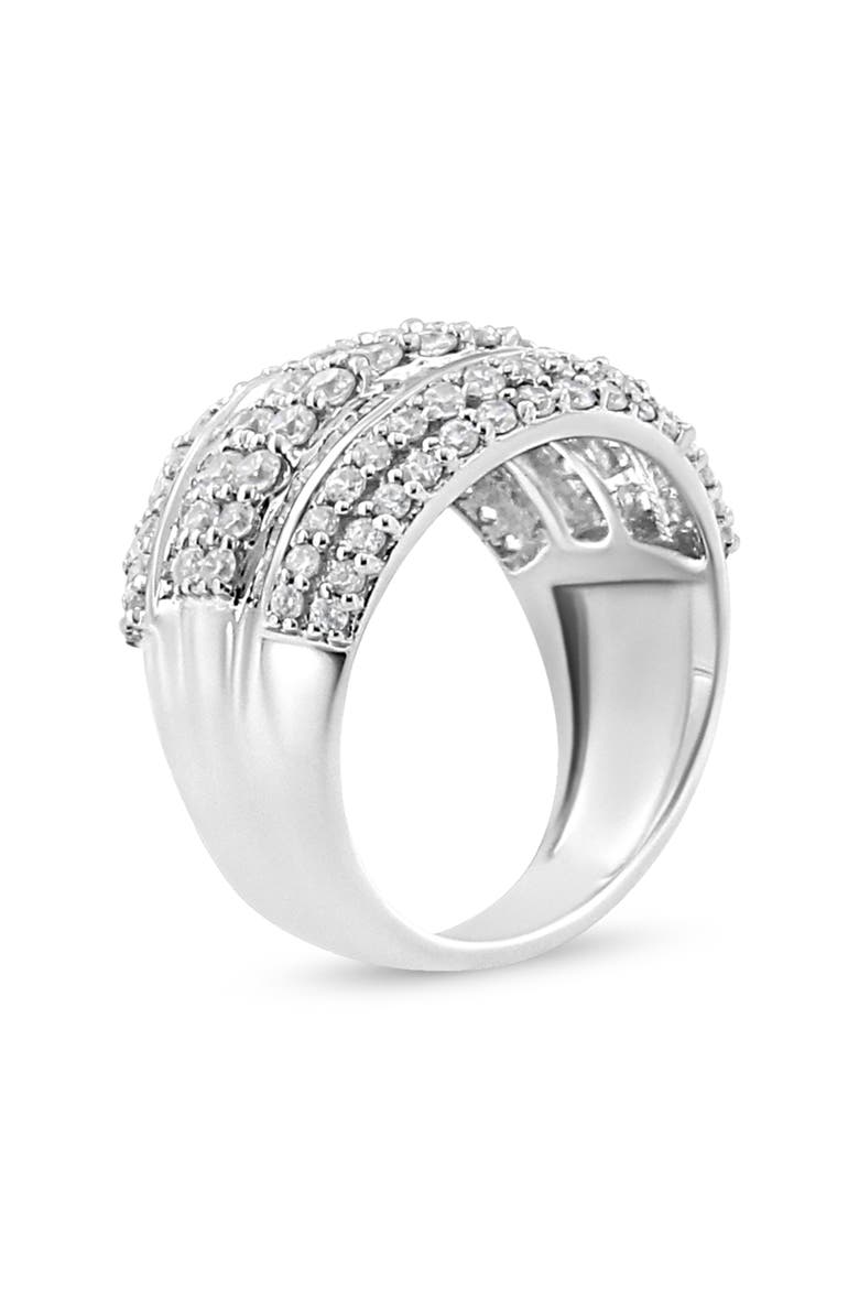 Silver 2.00 Cttw Diamond Cluster Ring, Alternate, color, White