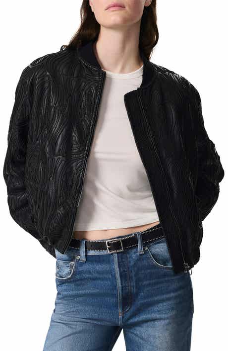 rag & bone Jemma Embroidered Faux Leather Bomber Jacket