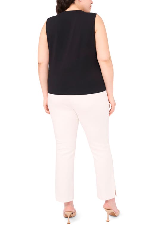 Halogen ® Twist Front Sleeveless Cotton Knit Top In Black