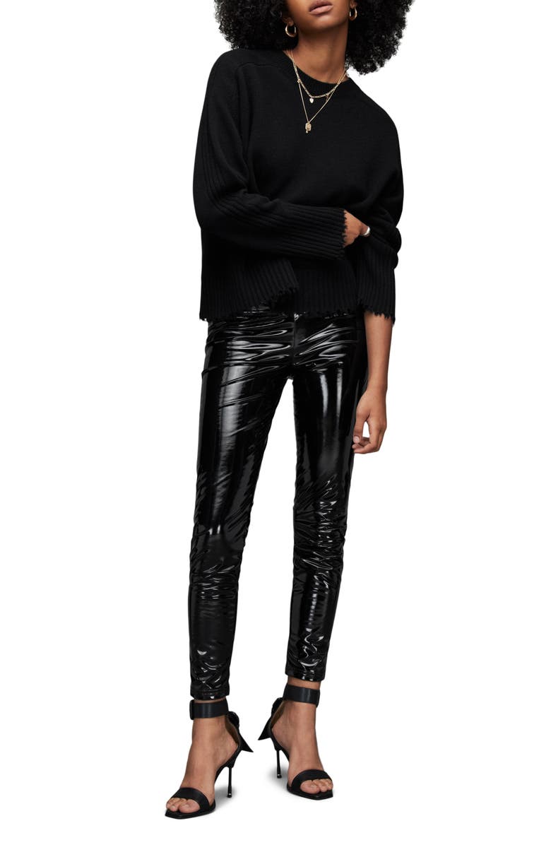 AllSaints Kiera Fray Edge Cashmere & Wool Crewneck Sweater, Alternate, color,