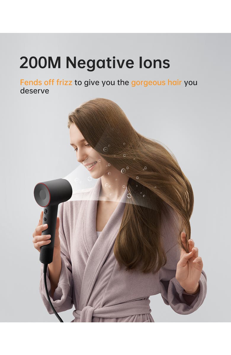 Laifen SE2 Swift Hair Dryer with 3 Nozzles, Alternate, color, Black