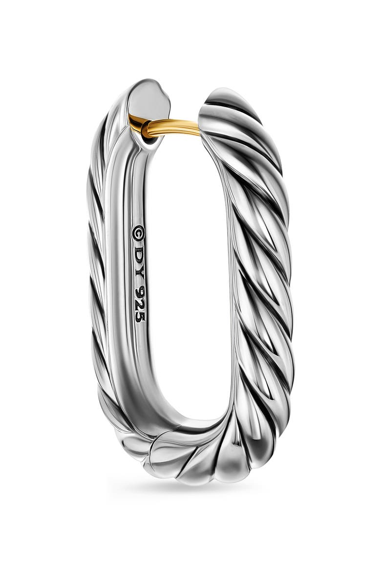 DY Madison® Cable Hoop Earrings in Sterling Silver, 24.3mm, Alternate, color, STERLING SILVER