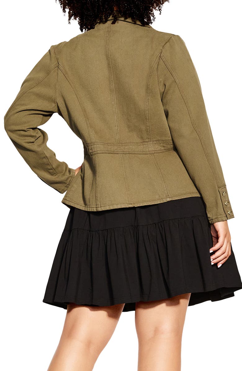 City Chic Harper Denim Blazer Jacket, Alternate, color,