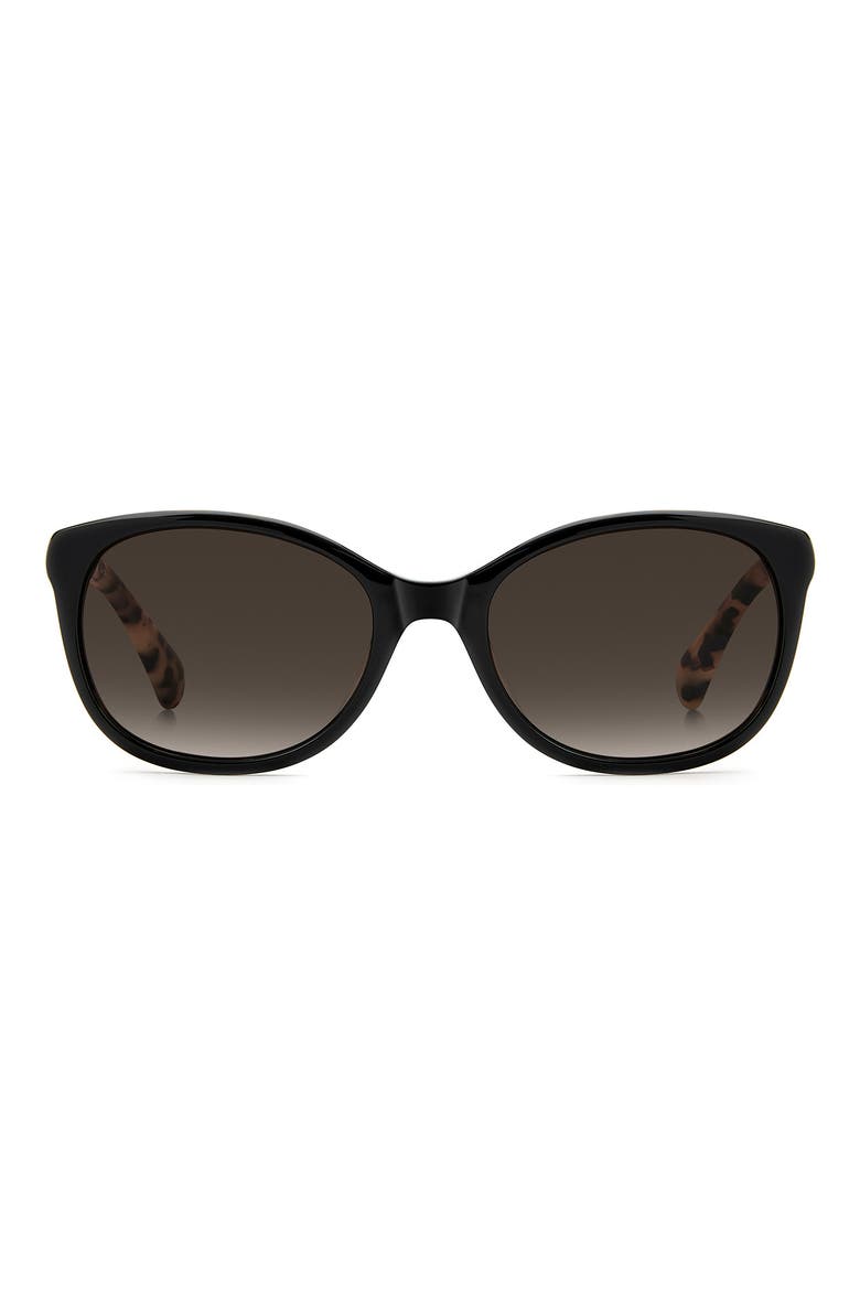 Geneva 53mm Oval Sunglasses, Main, color, BLACK HAVANA/ BROWN SF