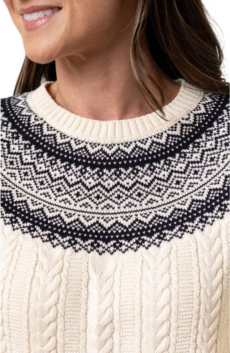 Hope & Henry Women's Organic Fair Isle Cable Sweater, Alternate, color, 