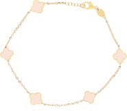 The Lovery Fine Jewelry Mini Pink Pearl Clover Bracelet