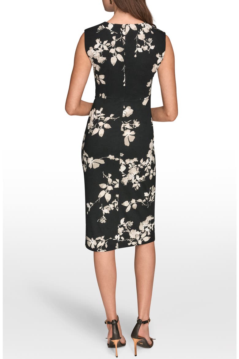 Floral Side Ruched Sheath Dress, Alternate, color, BLACK MULTI