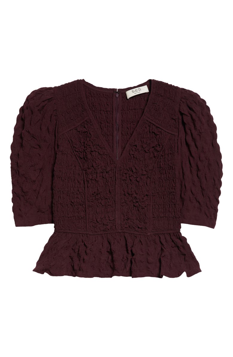 Sea Piero Puff Sleeve Seersucker Top, Alternate, color, 