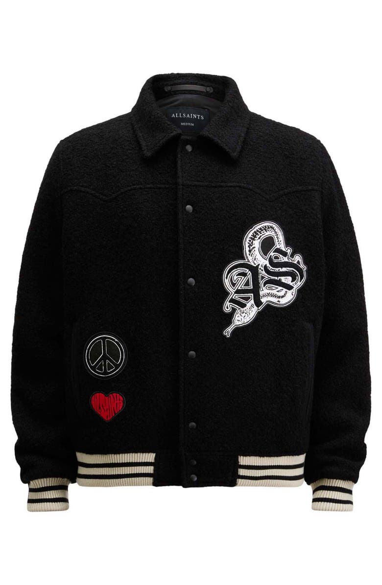 AllSaints Ambaum Wool Blend Bomber Jacket, Alternate, color, 