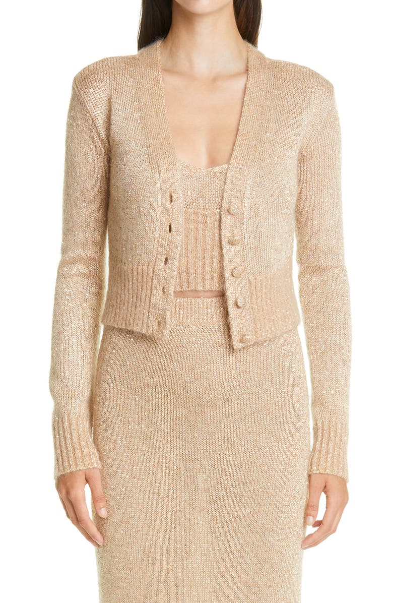 Altuzarra Isla Sequin Crop Cardigan, Main, color,