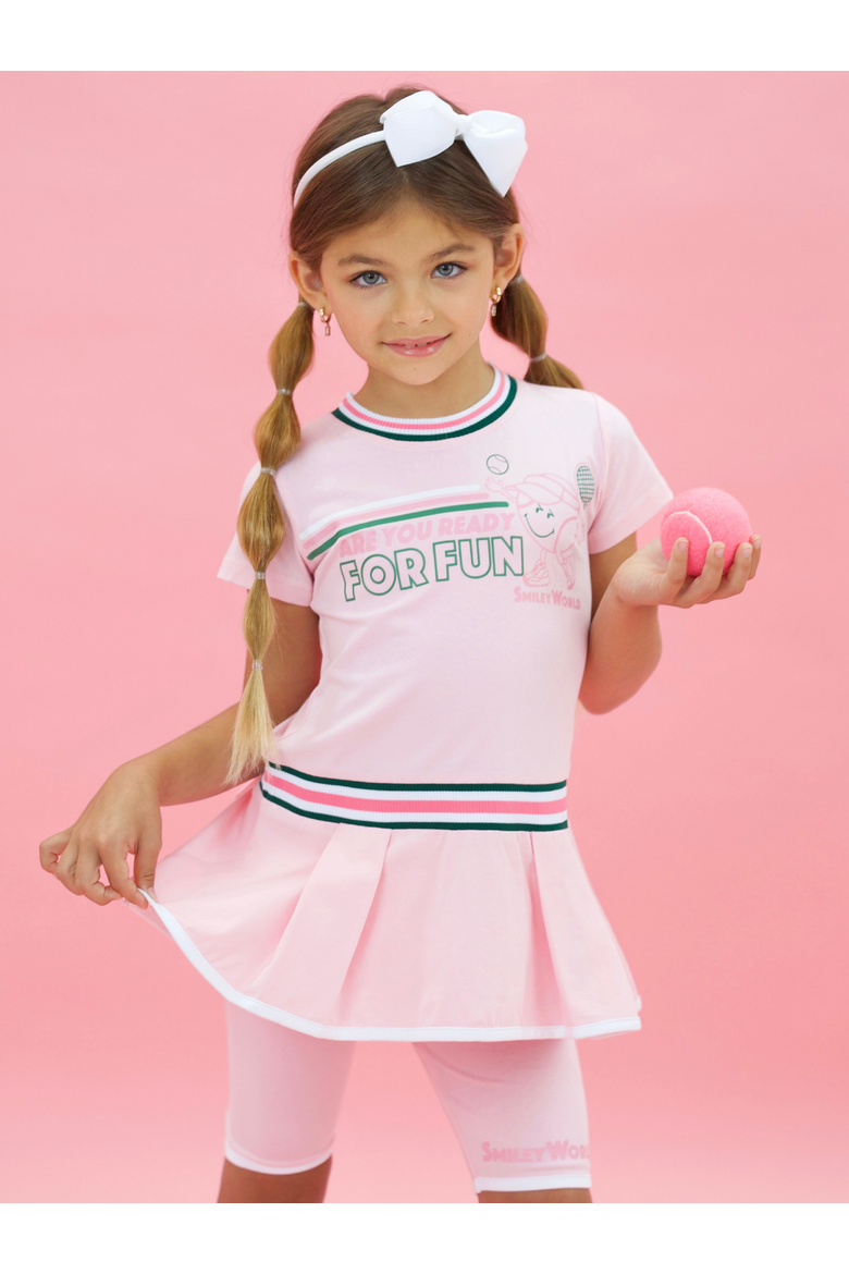 Varsity Spirit Dress and Biker Short Set, Alternate, color, Pink