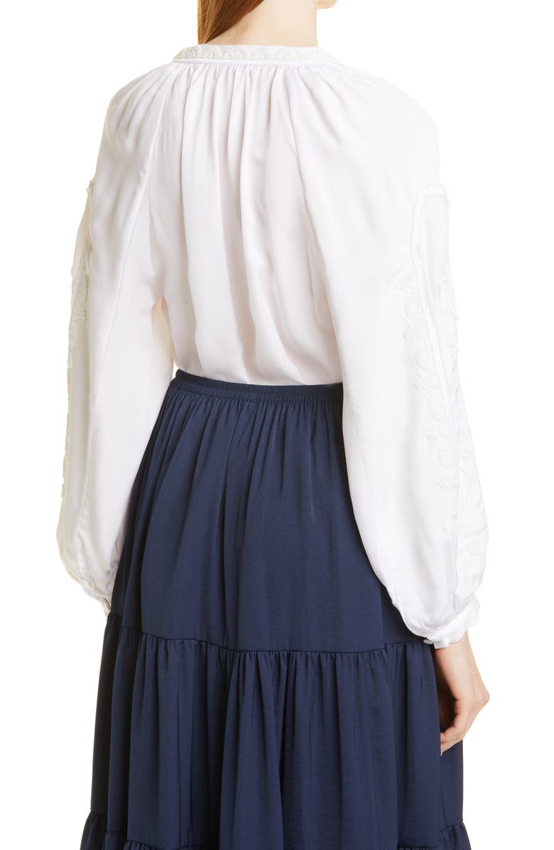 KOBI HALPERIN Brenda Embellished Silk Blend Popover Blouse, Alternate, color,