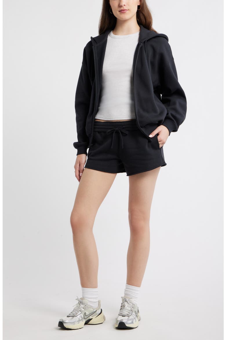 Bubble Zip Hoodie, Alternate, color, BLACK JET