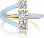 House of Frosted Faux Stack Enamel & Gemstone Ring