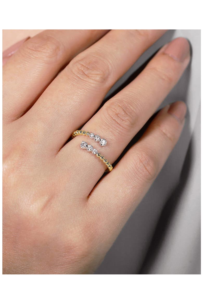 Bujukan Two-Tone 14K Gold & Diamond Bypass Ring, Alternate, color, TWO TONE