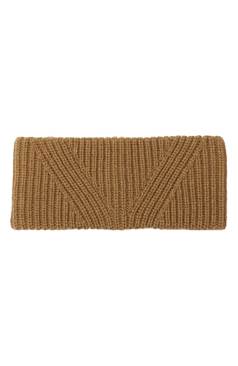 AllSaints Travelling Wool Blend Rib Headband, Alternate, color, Tannin Brown