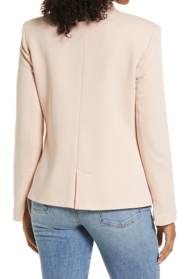 Inverted Notch Collar Cotton Blend Knit Blazer, Alternate, color, PINK SMOKE