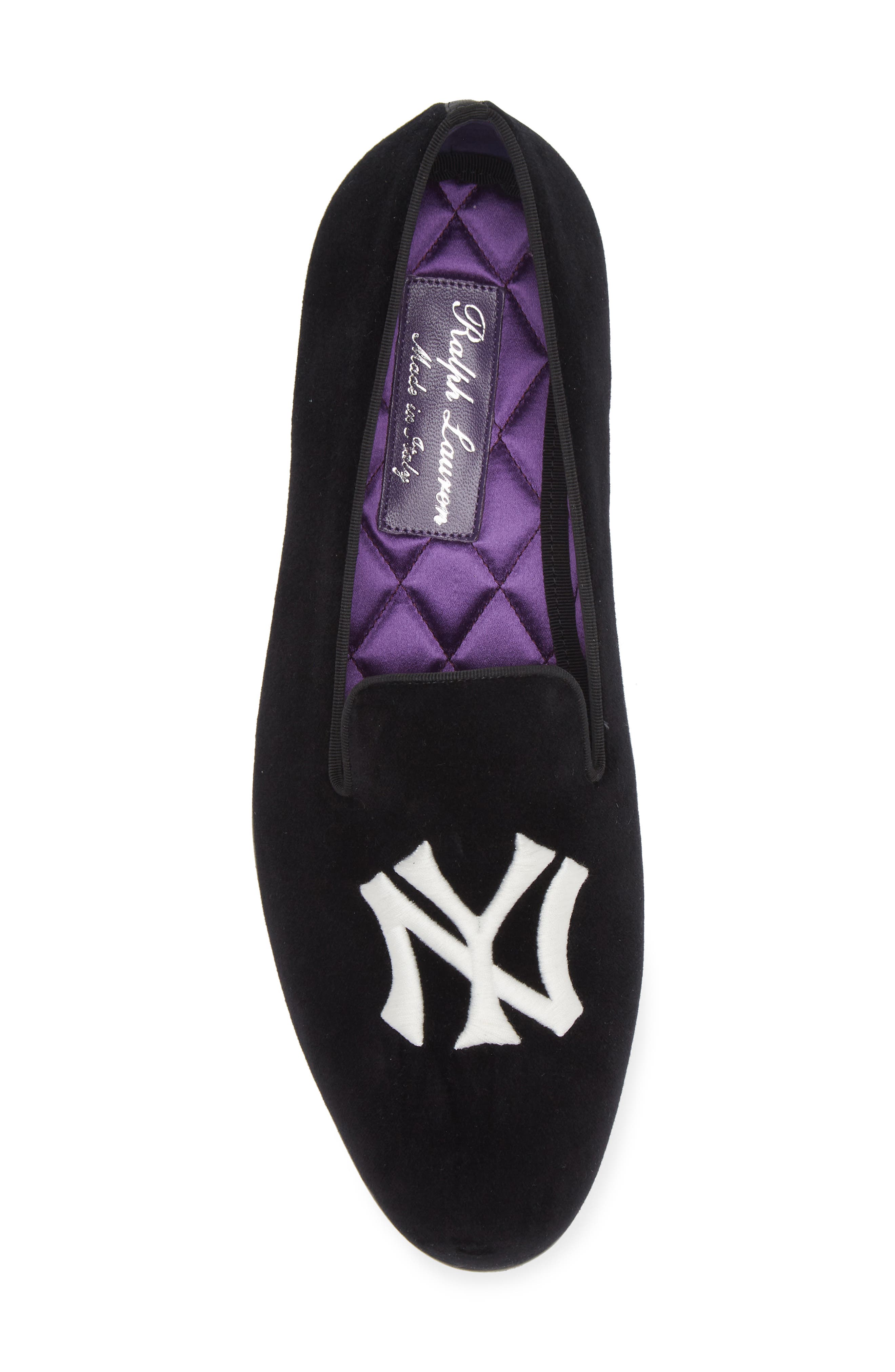 Ralph Lauren Purple Label x Yankees Alonzo Velvet Venetian Loafer, Alternate, color, 