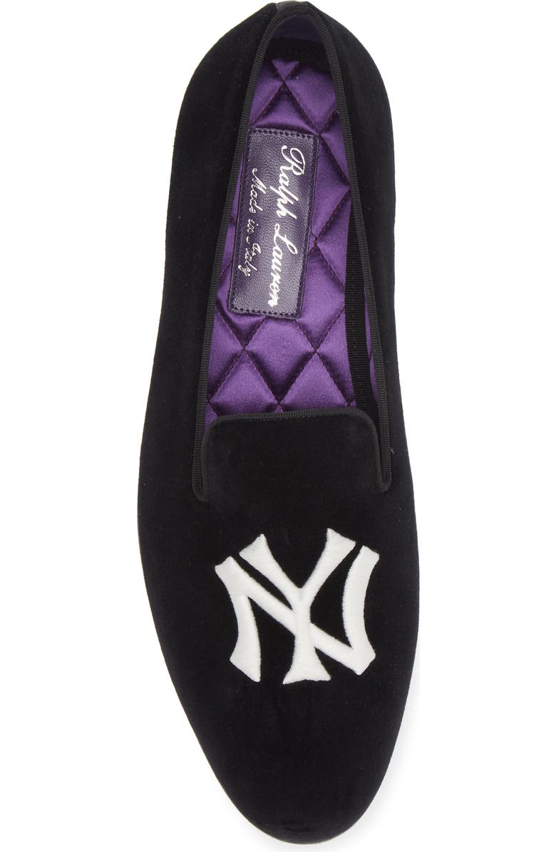 Ralph Lauren Purple Label x Yankees Alonzo Velvet Venetian Loafer, Alternate, color,
