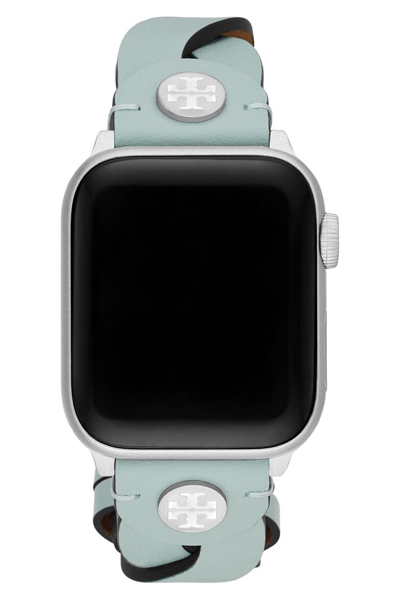 Braided Leather 20mm Apple Watch® Watchband, Alternate, color, BLUE