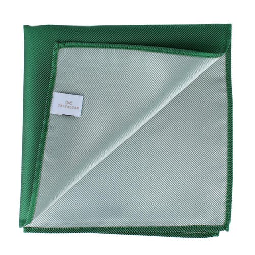 Trafalgar The Gatsby 12 Inch Solid Silk Pocket Square In Green