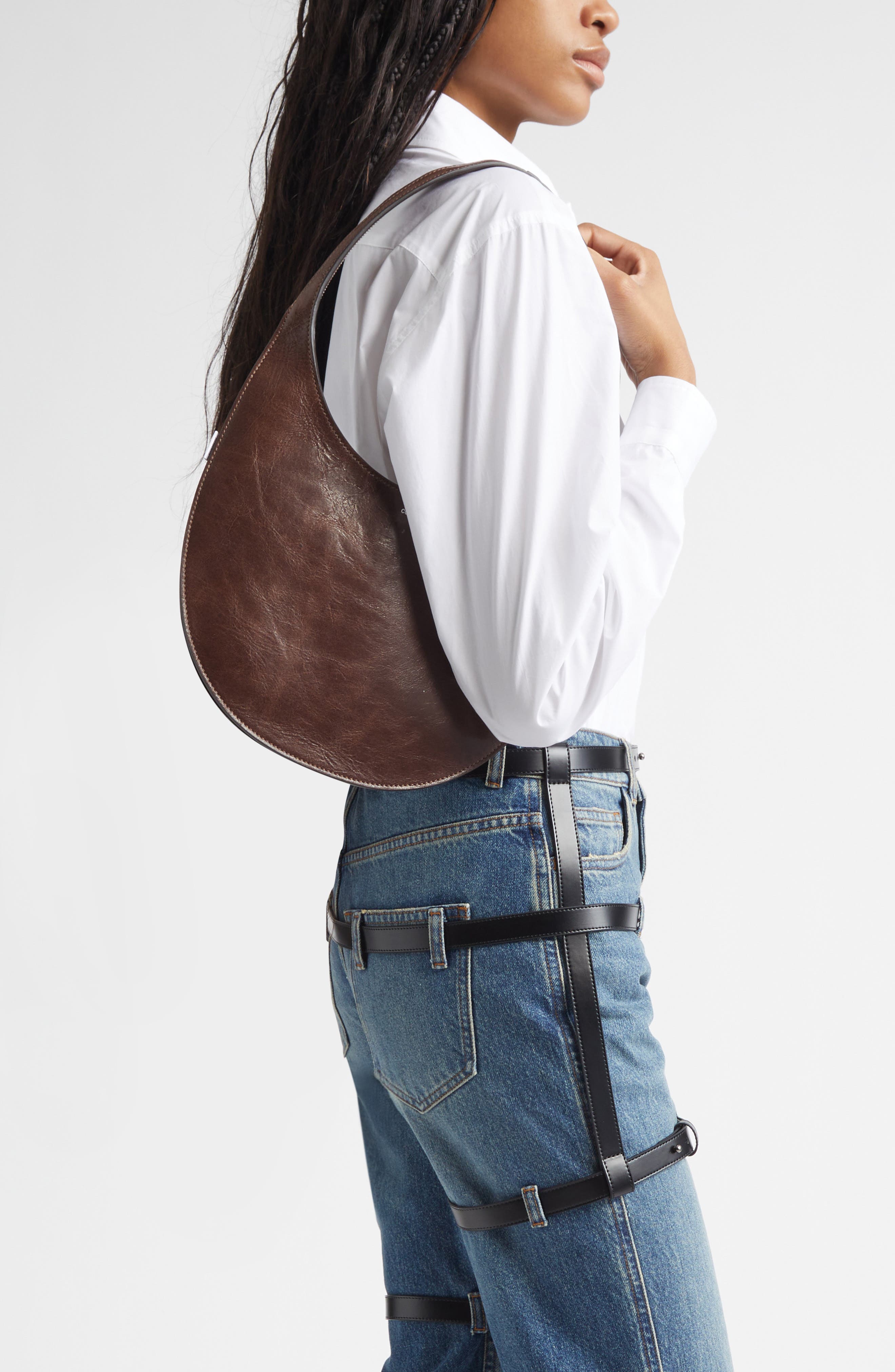 Coperni Medium Soft Swipe Shoulder Bag, Alternate, color, Brown