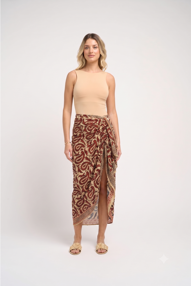 Asterisco Pareo Skirt, Main, color, Red