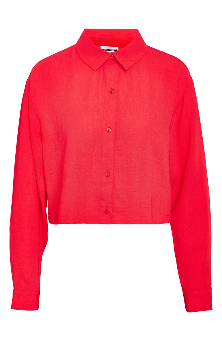 Noisy may Kara Crop Button-Up Shirt, Alternate, color, 