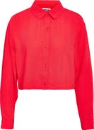 Noisy may Kara Crop Button-Up Shirt