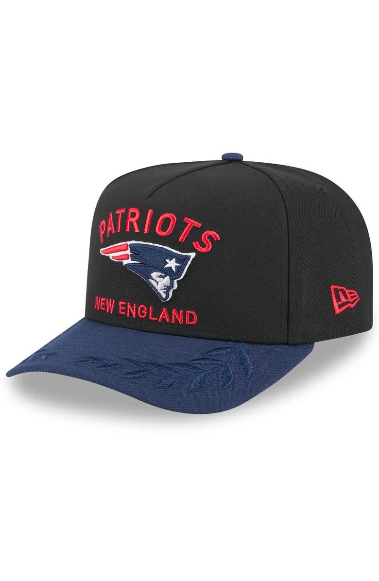 New Era Men's New Era Black/Navy New England Patriots 2025 NFL Draft A-Frame 9FIFTY Snapback Hat, Main, color, Black