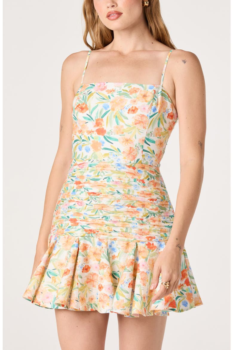 Amelia Floral Minidress, Alternate, color, WHITE MULTI FLORAL