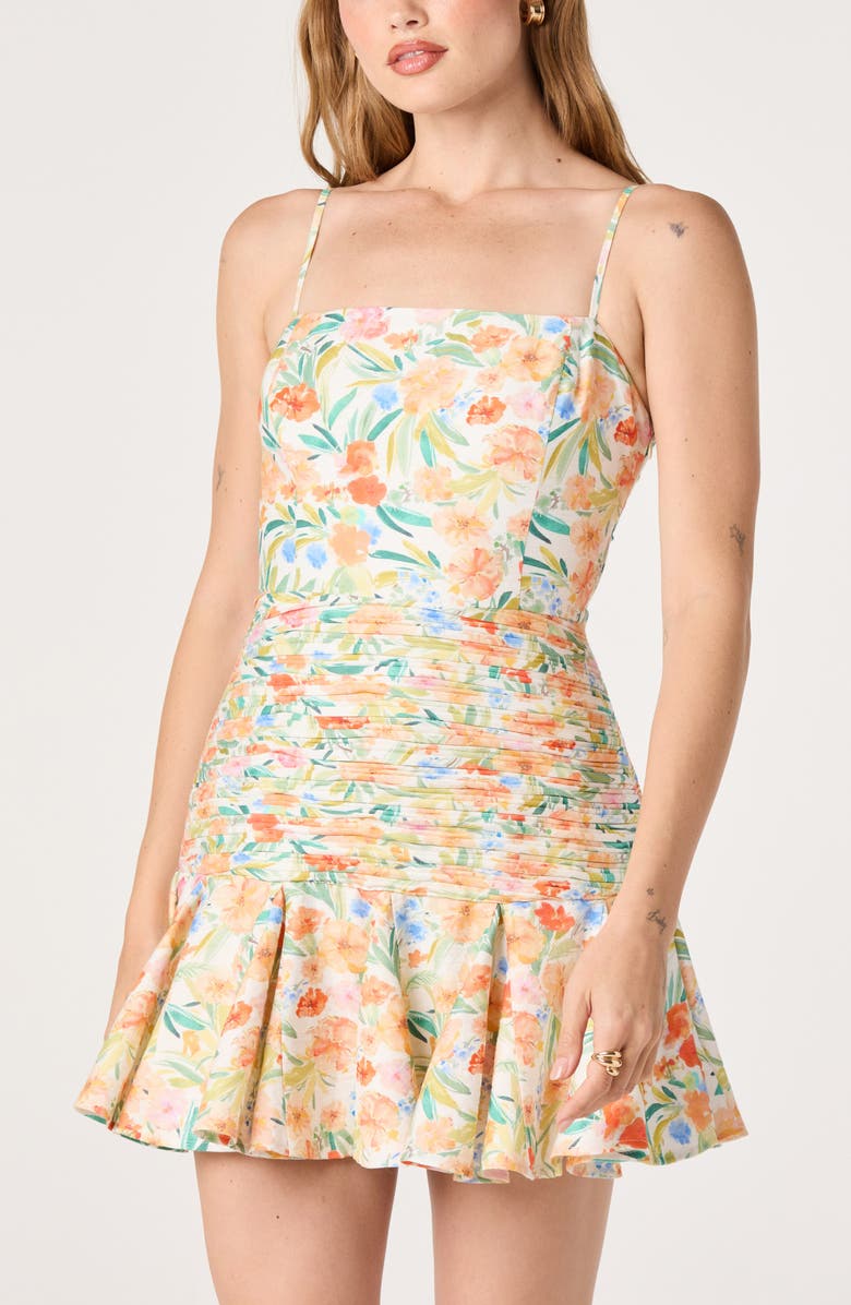 ASTR the Label Amelia Floral Minidress, Alternate, color, White Multi Floral