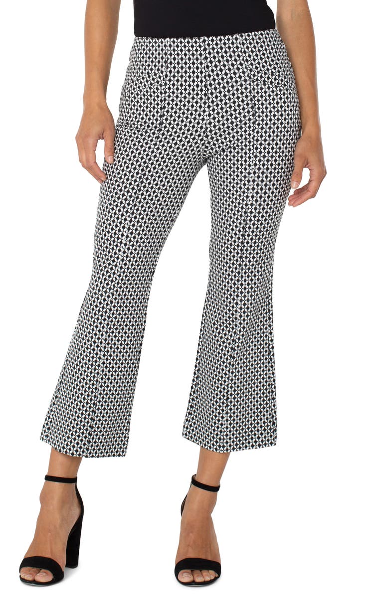 Liverpool Los Angeles Stella Geo Print Pull-On Kick Flare Knit Pants, Main, color, 