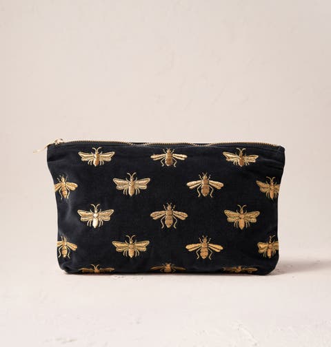 Honey Bee Velvet Everyday Pouch