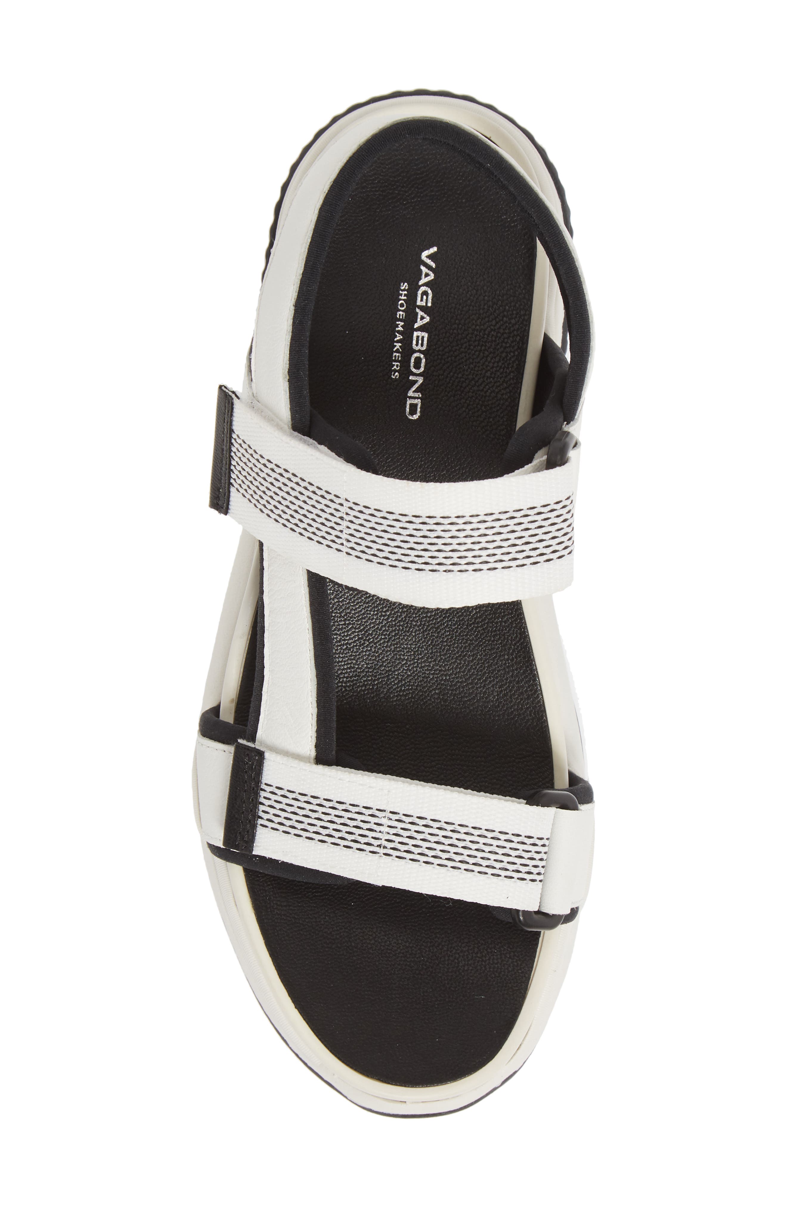 Lori Sandal, Alternate, color, WHITE/ BLACK LEATHER