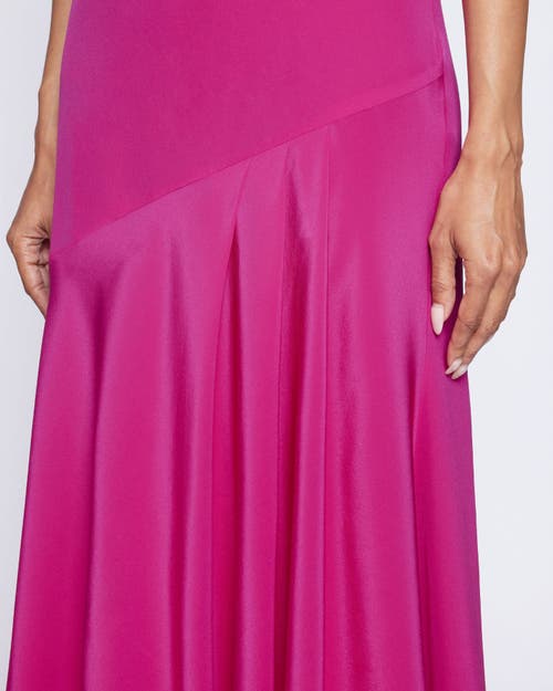 Santorelli Kay Sleeveless Silk Fit And Flare Keyhole Midi Dress In Magenta