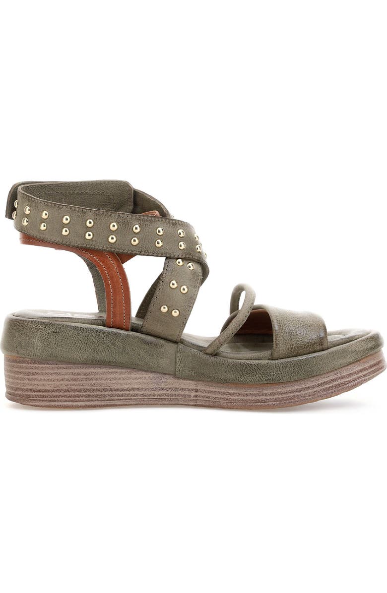 A.S.98 Shiloh Studded Wedge Sandal, Alternate, color, Olive