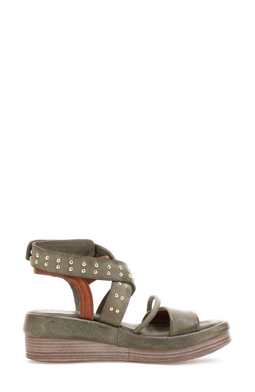 As98 A.s.98 Shiloh Studded Wedge Sandal In Olive