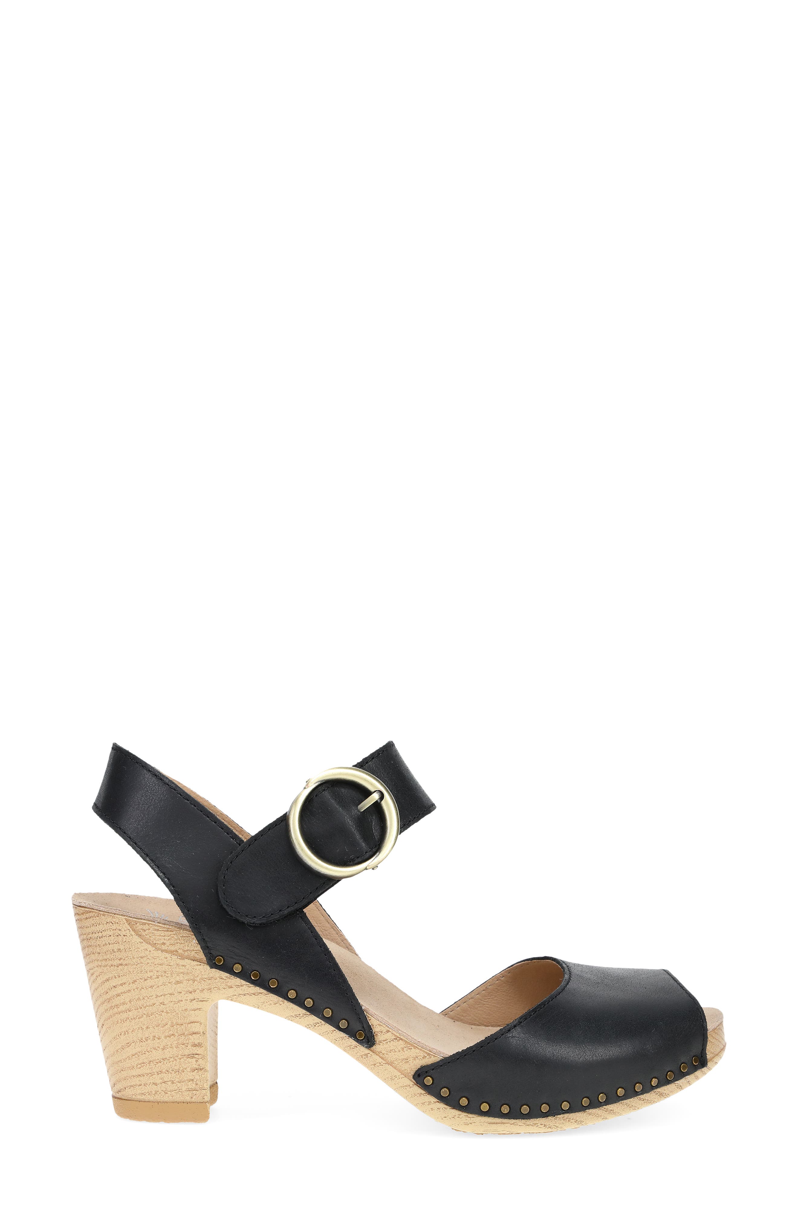 Dansko Tamra Ankle Strap Peep Toe Sandal, Alternate, color, Black