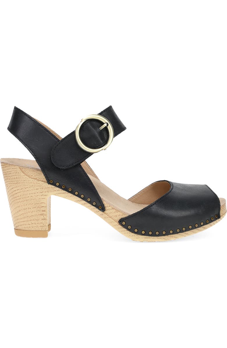 Dansko Tamra Ankle Strap Peep Toe Sandal, Alternate, color, Black
