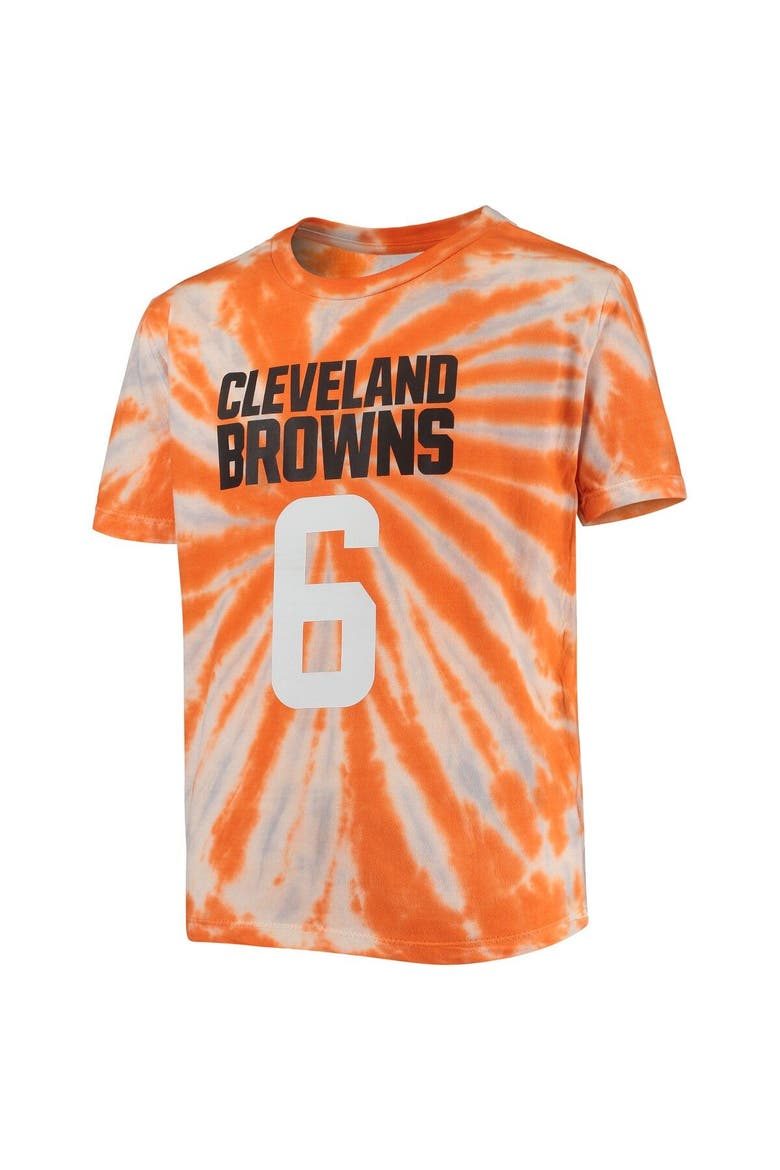 Youth Baker Mayfield Orange Cleveland Browns Tie-Dye Name & Number T-Shirt, Alternate, color, Orange