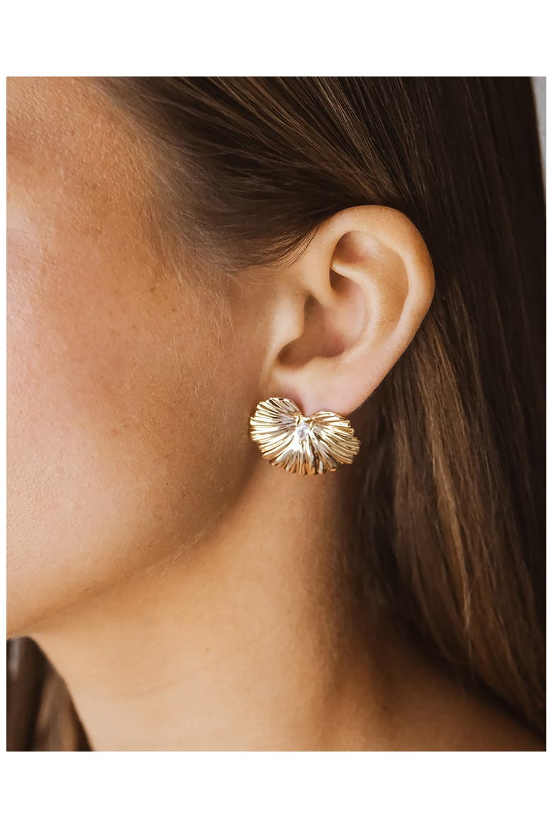 Phoenix Stud Earrings, Alternate, color, GOLD