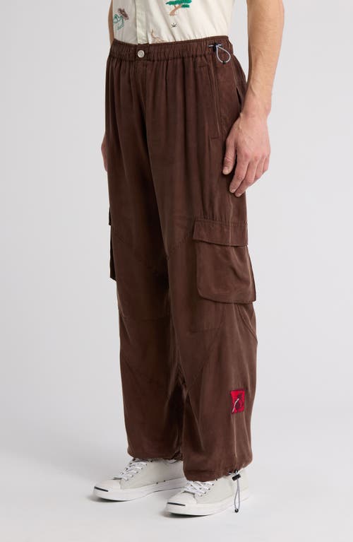 Jungles Cupro Blend Cargo Pants In Brown