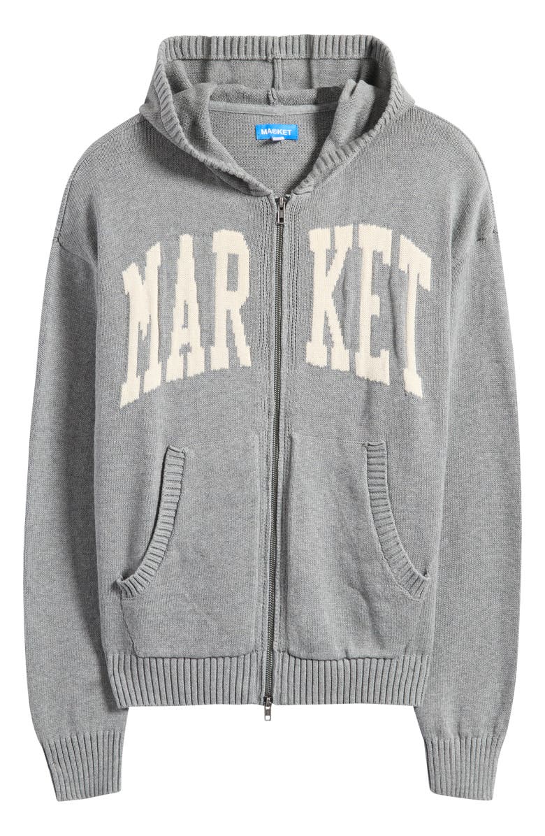 MARKET Classic Jacquard Zip Hoodie, Alternate, color, Heather Grey