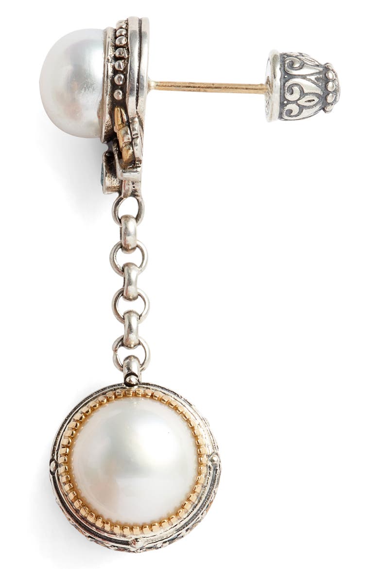 Thalia Double Pearl Chain Earrings, Alternate, color, SILVER/ PEARL